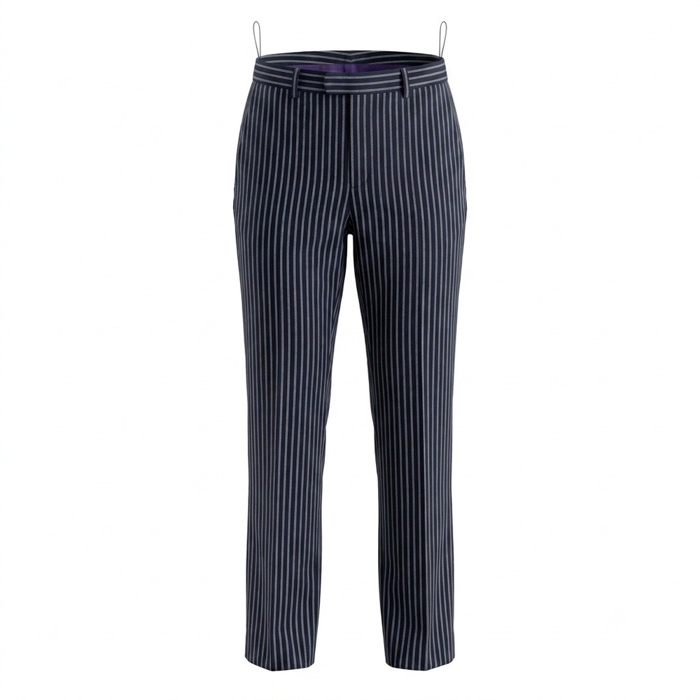 Ralph Lauren Purple Label Black Pinstripe Wool Trousers Made in Italy Size 2